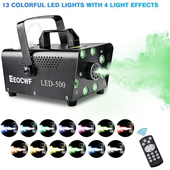 Upgraded Smoke Machine Fog Machine, 2000CFM Fog 8 LED and 13 Colors Lights - Picture 4 of 7